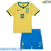 Camisa de time de futebol Brasil Vinicius Junior #10 Replicas 1º Equipamento Infantil Mundo 2026 Manga Curta (+ Calças curtas)